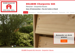 DELABRE Charpente SAS Busnes, Menuiserie générale, Aménagement de combles, Aménagement de dressing, Charpente, Fabrication d'escalier sur mesure, Installation de fenêtres, Fabrication de portes, Construction d'abris et pergola en bois