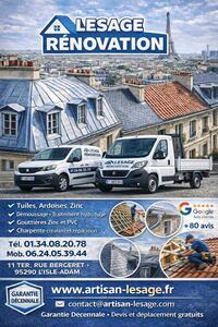LESAGE Rénovation  L'Isle-Adam, Rénovation de toiture, Couverture