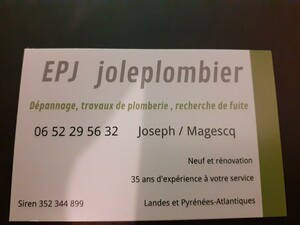 EPJ Joleplombier Magescq, Dépannage plomberie, Plomberie générale